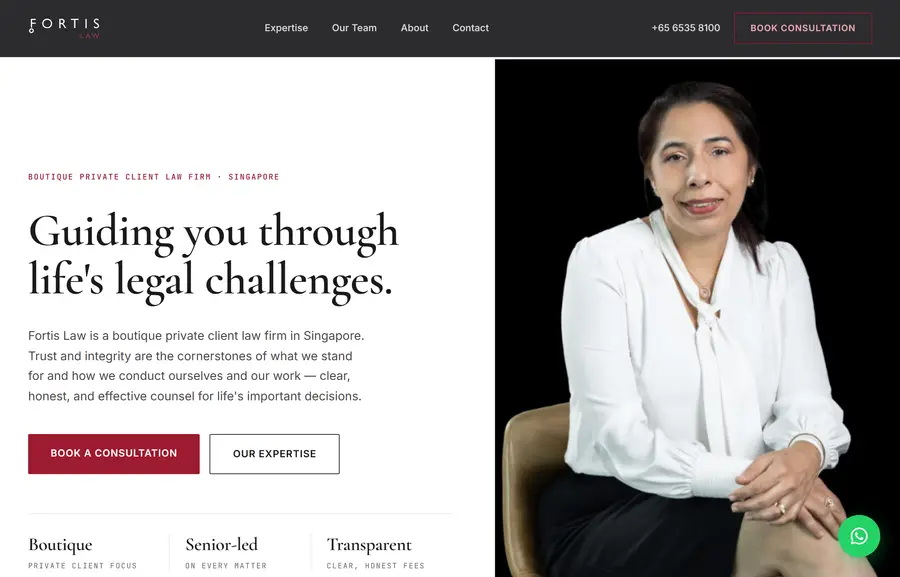 Fortis Law Homepage rebuild