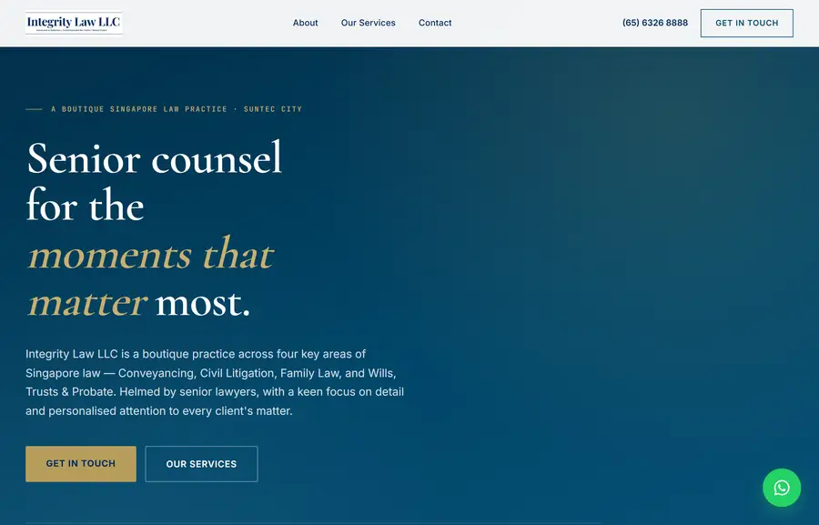 Integrity Law Homepage rebuild