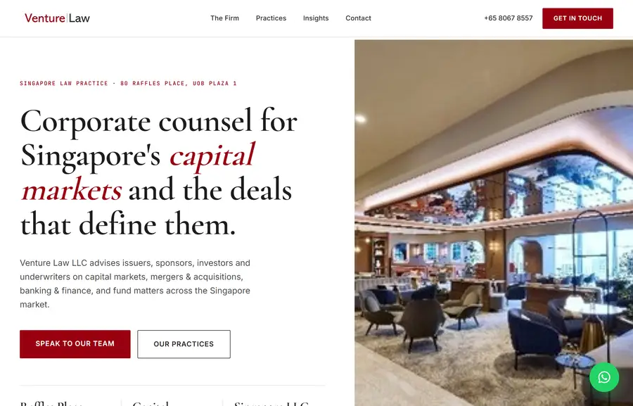 Venture Law Homepage rebuild